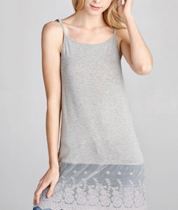 Lace Hem Adjustable Extended Tanks