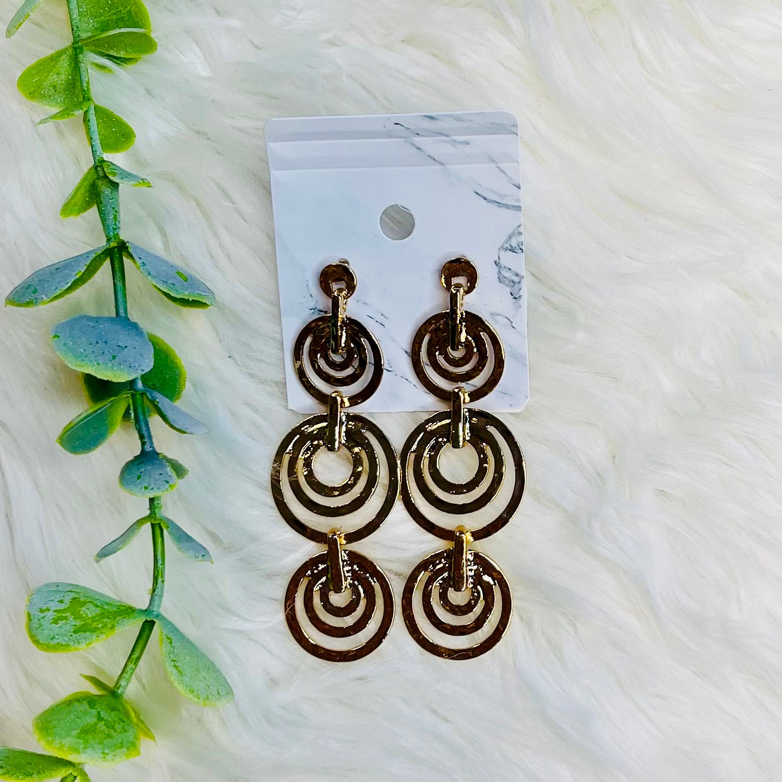 Hammered Swirly Circular Earrings