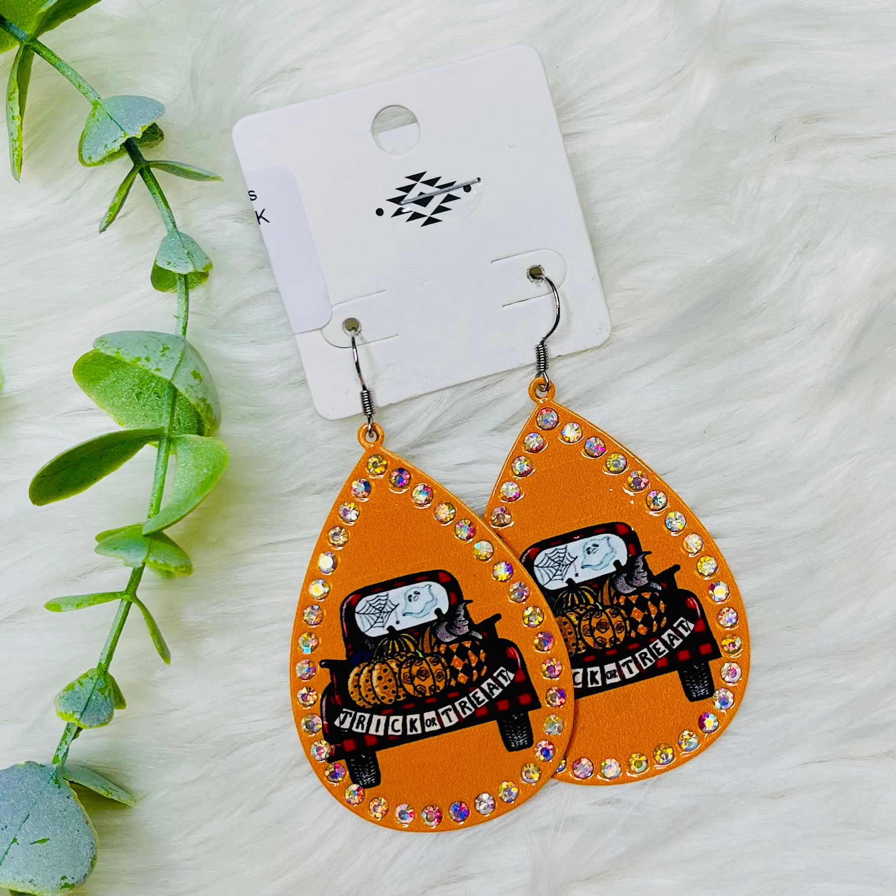 Bling Teardrop Halloween Earrings