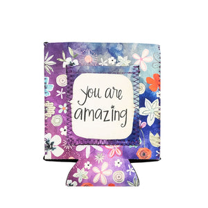 Frilly Floral Card Pocket Can Koozies