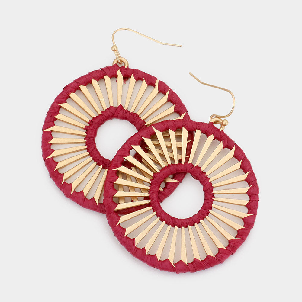 Double Threaded Gold Round Earrings