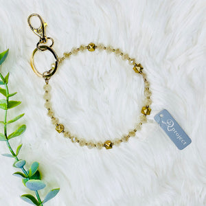 Glossy Gold Beaded Bangle Keychain