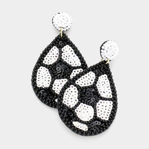 Sports Seedbead Teardrop Earrings