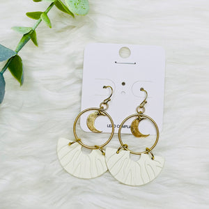 Gold Moon Charm Dangly Earrings