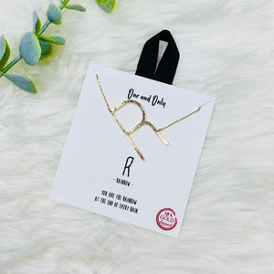 Gold Letter Initial Short 16" Necklace